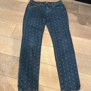LOFT WOMENS SIZE 4 SKINNY POLKA DOT DENIM JEANS
